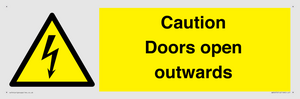 Caution Doors open outwards